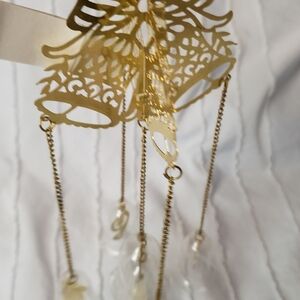 Gold Chandelier Wedding Bell Ornament Holiday Celebration Engagement Announce